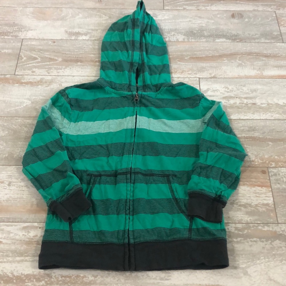 Green striped hoodie size xs